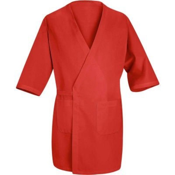 Vf Imagewear Red Kap® Collarless Butcher Wrap, Red, Polyester/Combed Cotton, 3XL WP10RDRG3XL